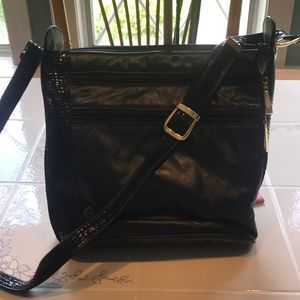 Black leather purse